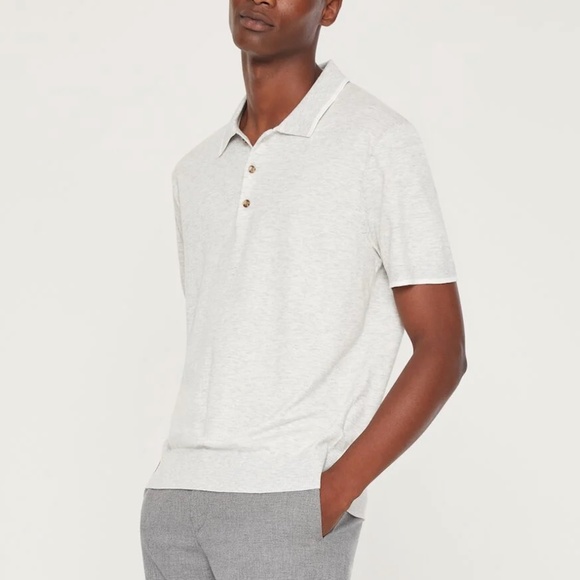 Short Sleeve Tech Polo - New With Tags - NEVER WORN - Heather Grey